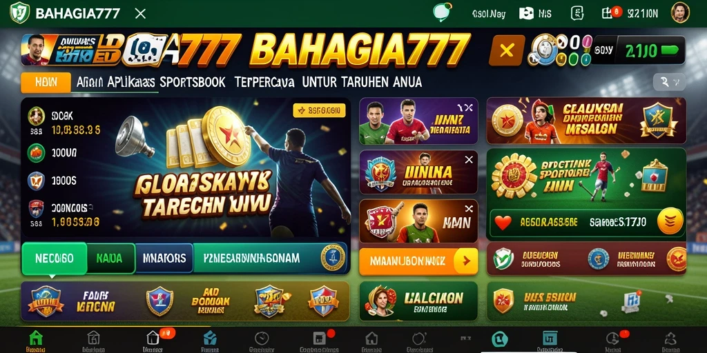 Tampilan gameplay BAHAGIA777 dengan berbagai pilihan taruhan olahraga.