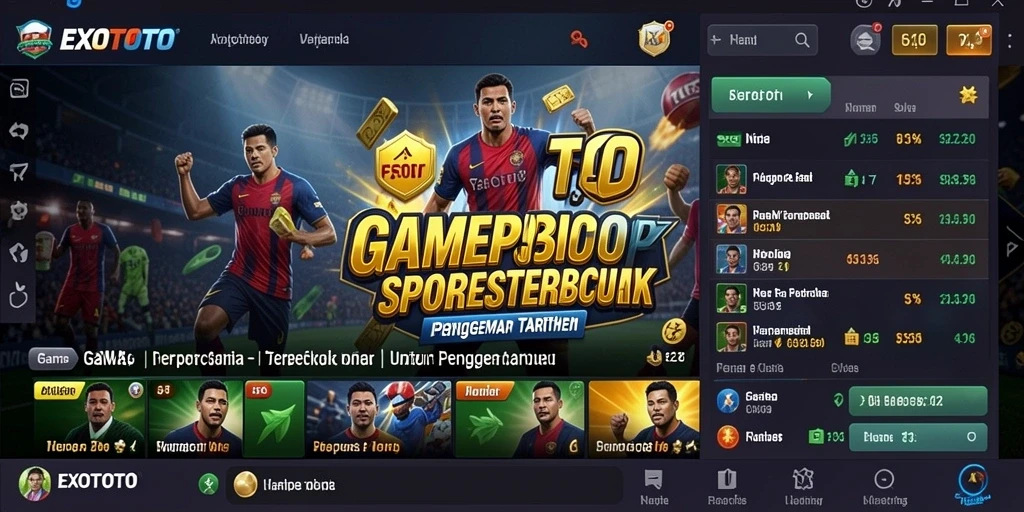 Tampilan gameplay menarik dalam aplikasi Sportsbook EXOTOTO.