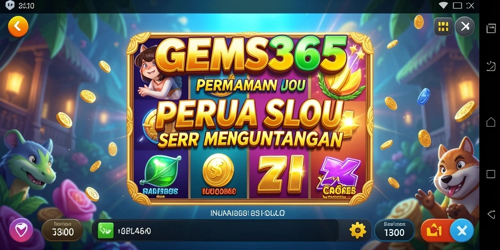 Screenshot GEMS365 menampilkan gameplay seru dengan efek visual yang menggoda.