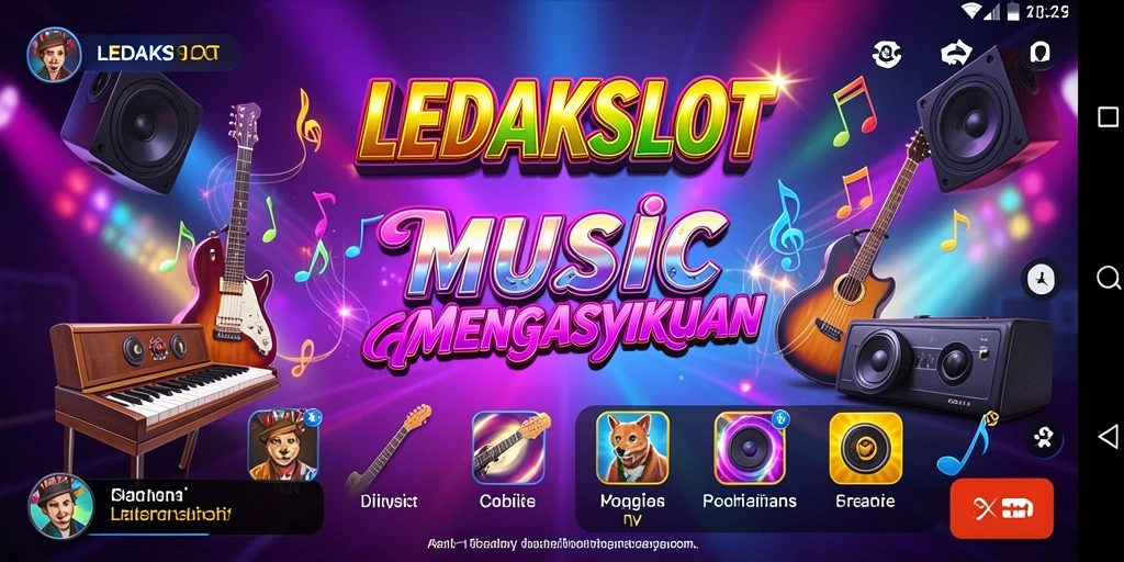 Tampilan gameplay seru di LEDAKSLOT yang menghadirkan pengalaman musik.