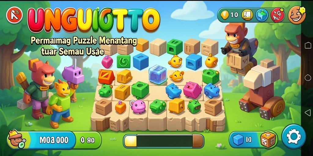 Screenshot gameplay UNGUTOTO yang menunjukkan tantangan puzzle yang menarik.