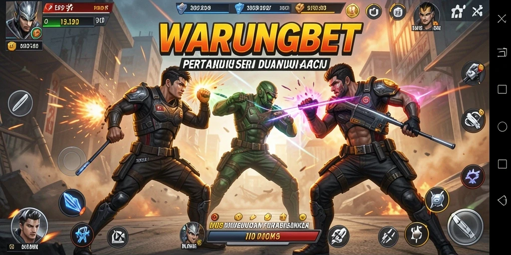 Tangkapan layar menampilkan aksi intens dalam permainan WARUNGBET.