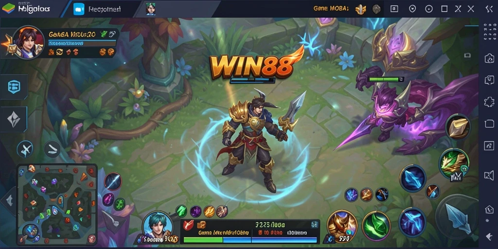 Tangkapan layar permainan MOBA WIN88 menunjukkan aksi seru dan dinamis.